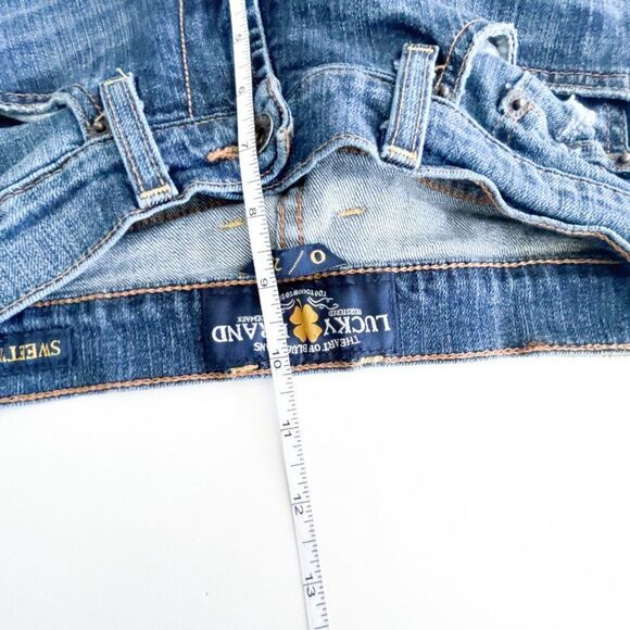 Lucky Brand Women's Jeans Swirl Sweet'N Straight Dragon Alley Blue Size 0 / 25 - Picture 4 of 12